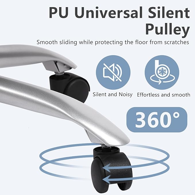 FDW Office Chair Massage Computer Chair High Back Adjustable Desk Chair Rolling Swivel Executive Chair PU Leather with Lumbar Support Arms Headrest Task Chair,White