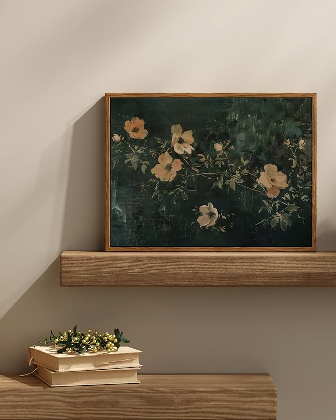 InSimSea Framed Wall Art for Living Room Floral Painting Pictures St.Patrick Day Wall Decor Aesthetic Flower Art Canvas Print Farmhouse Artwork Home Decor for Bathrrom, Bedroom, Office Décor 12x16In