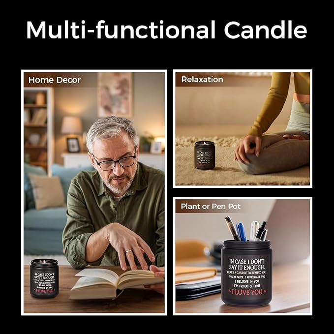 MOASITN Couples Candles for Her Him, Valentines Day, Birthday, Anniversary Christmas Candle for Men, Women, Boyfriend, Girlfriend, Personalized I Love You Candles Presents for Husband Wife