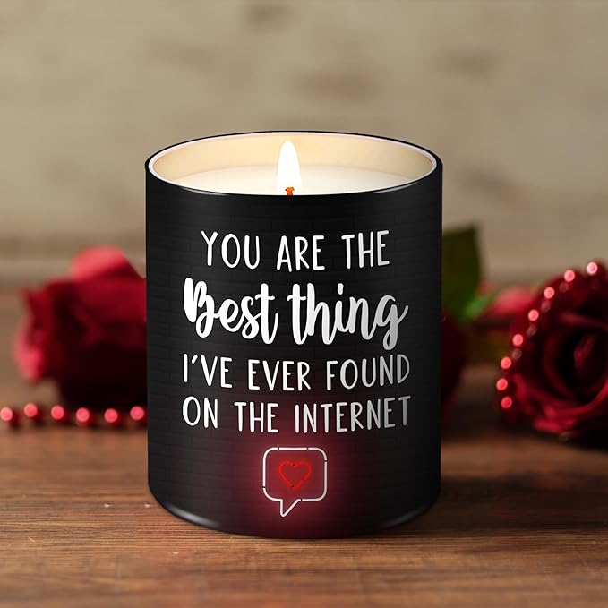 Romantic Candles Gifts for Her Him - Long Lasting Vanilla Lavender Scented Candle 10 Oz - Anniversay Wedding Gifts for Wife Husband Girlfriend Boyfriend, Birthday Presents for Women