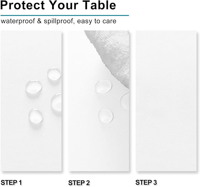 Hiasan White Tablecloth for Rectangle Tables - 70 x 140 inch - Waterproof, Spillproof & Wrinkle Resistant Washable Polyester Table Cloth for Dining/Party/Outdoor Picnic