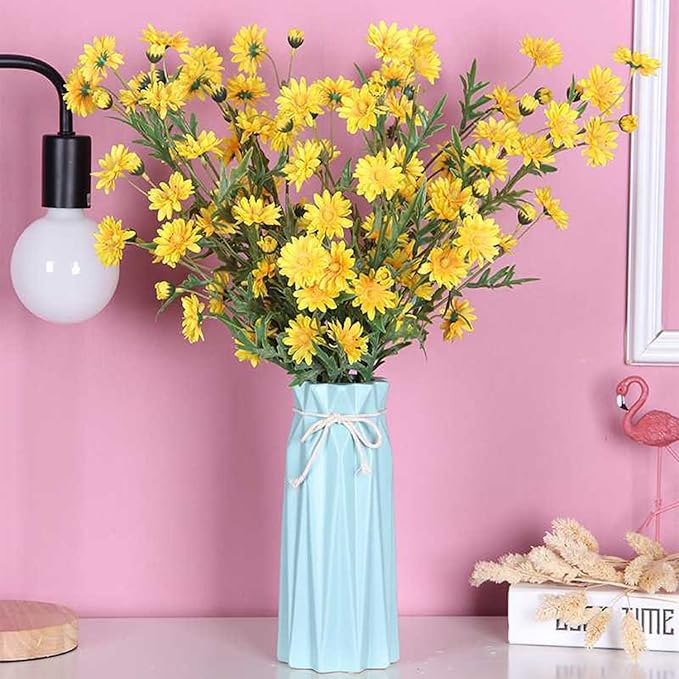 Ceramic Vase Decor for Pampas Grass Flowers Vases for Modern Home Decor, Yellow Tall Vase for Living Room Bedroom Bathroom Kitchen Office Wedding Table Shelf Farmhouse Minimalist Decor