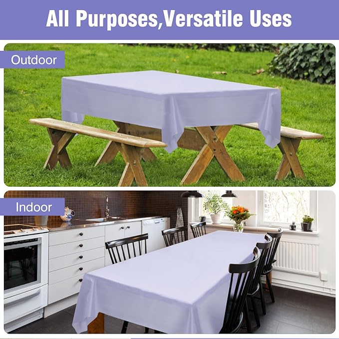 Craft And Party Lavender Plastic Table Cover Roll, 40Inch X 300Feet Disposable Plastic Tablecloth, Banquet Rectangle Tablecover Roll