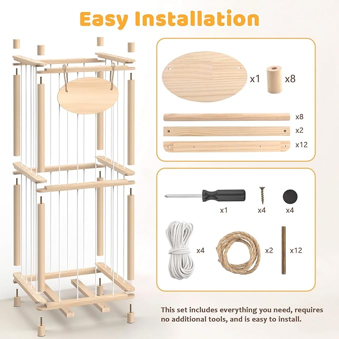 Stuffed Animal Storage Organizer - Thick Wooden Toy Zoo for Playroom & Bedroom (Medium)