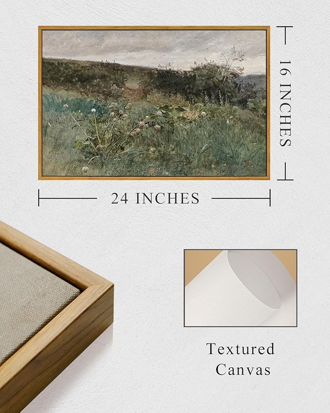 InSimSea Framed Canvas Wall Art Vintage Decor, Rustic Wall Art Room Decor, Classical Paintings Farmhouse Large Prints for Home Kitchen Bathroom Decoration, 16"x24"