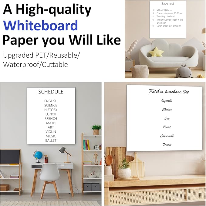 Dry Erase White Board Sticker for Wall (36 × 23)