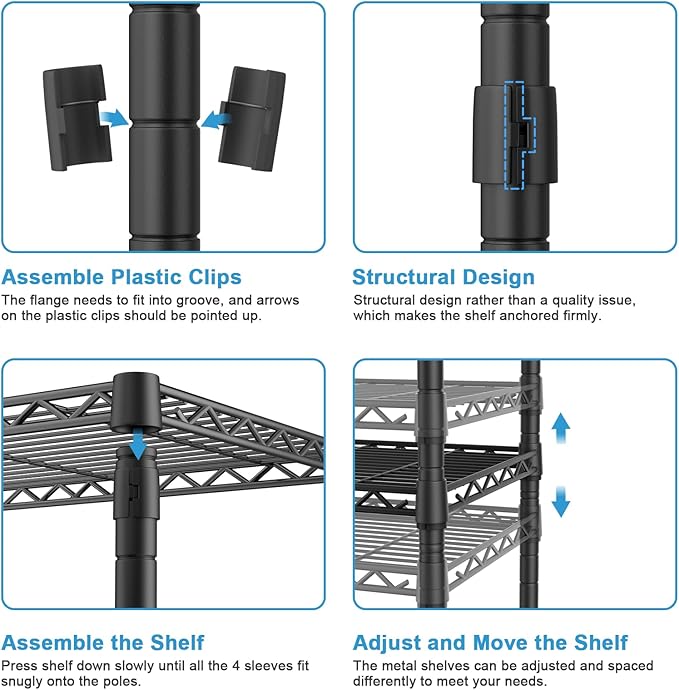 Ulif E4 Clothes Rack, Heavy-Duty Garment Rack, Metal Freestanding Clothing Organization Storage System Can Be L-Shaped with Shelves and Hangers, Max Load 962lbs, 71.6" W x 14.5" D x 79.3" H, Black