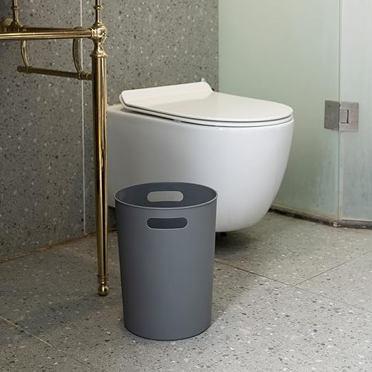 4 Pack Small Trash Can for Bathroom - 3 Gallon/12-Liter Wastebasket, Round Plastic Garbage Container Bin for Bedroom Office Grey.