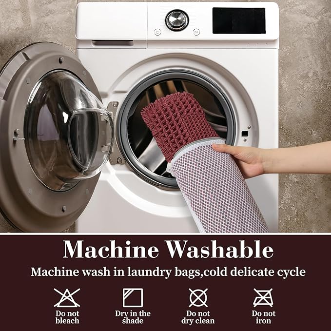 RESARE Waffle Bathroom Runner Rugs, Super Absorbent Bath Mat Non Slip Washable Quick Dry, Upgraded Ultra Soft Boho Bath Rugs with Tassels for Hallway Bedroom Laundry Room, 2'x6'(24"x72"), Dark Red