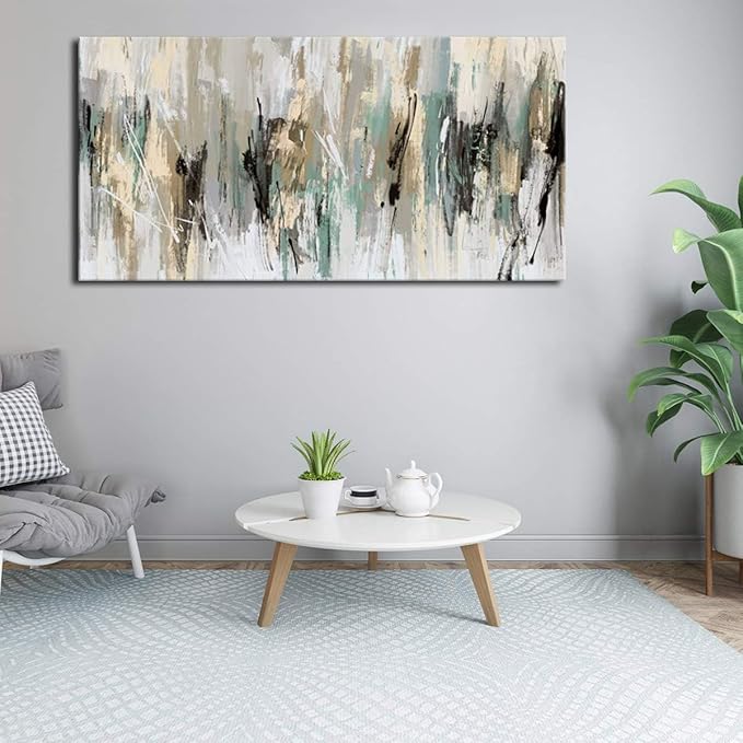 tigeridge Abstract Wall Art Grey Modern Canvas Pictures Contemporary Canvas Artwork for Bedroom Living Room Bathroom Kitchen Office Home Wall Decor Framed Ready to Hang 29" x 58"