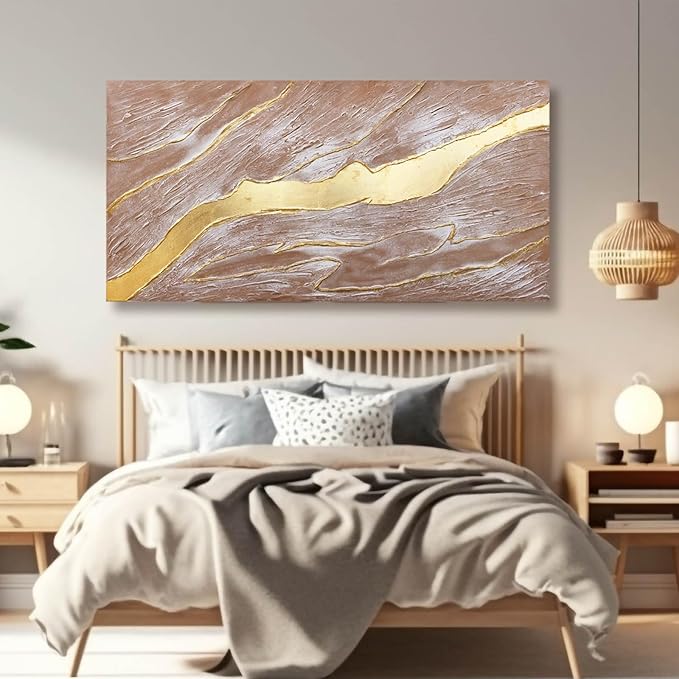 Contemporary Wall Art Abstract Canvas Wall Pictures Neutral Wall Poster Prints 24"x48" Wall Decorations for Bedroom Office Decor