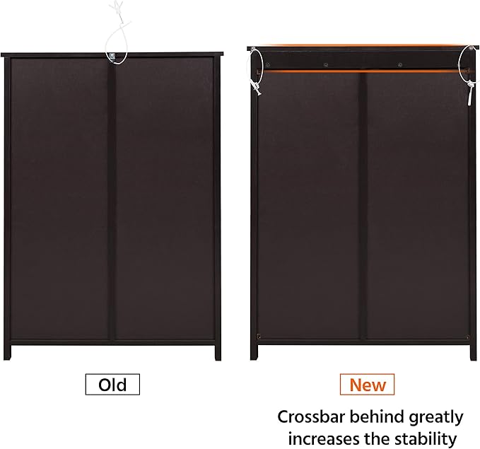 Yaheetech Large Bathroom Floor Cabinet with 4 Drawers and Single Door Cabinet, Freestanding Storage Cabinet for Living Room Kitchen Hallway, Espresso