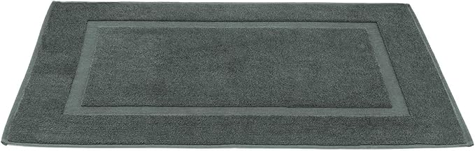 DAN RIVER Classic Bath Mat - Gray, 100% Ring Spun Cotton, Pack of 2, 21x34 inches, 800 GSM, Non-Slip, Absorbent, Quick Drying, Machine Washable Bathroom Floor Mats for Shower, Kitchen & Bath