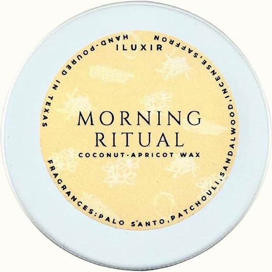 Morning Ritual Scented Candle – Earthy Moss, Palo Santo & Sandalwood – Ideal for Yoga, Meditation & Relaxation – Long Burning, Vegan, Phthalate-Free, Hand-Poured in The USA (4 Pack, 2 oz Each)