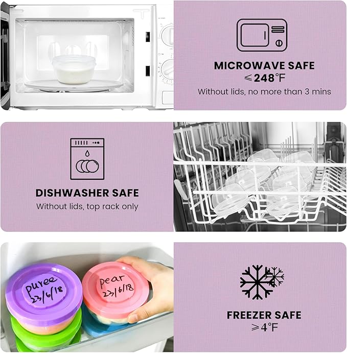 TOFLEN Reusable Small Freezer Containers 5 Oz Plastic Food Storage Containers with Screw On Lids, Leakproof & Airtight, Freezer Safe, Dishwasher Safe, Set of 12 Multicolor