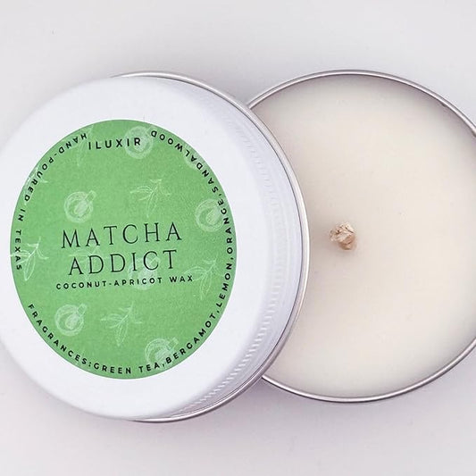 Matcha Scented Candle – Green Tea, Citrus & Sandalwood – Handcrafted, Non-Toxic, Coconut-Apricot Wax – Hand-Poured in The USA – Aromatherapy Candle Set for Relaxation (Pack of 4, 2 oz. Each)