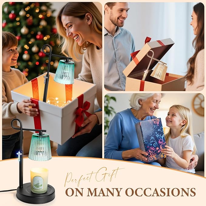 Candle Warmer Lamp with Timer Dimmer, Adjustable Height Wax Warmer Lamp for Jar Candle, Wax Melter House Warming Gifts New Home Décor, Birthday Gifts for Women Mom (Black)