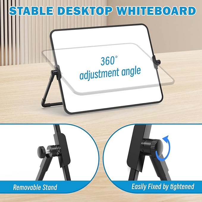 12x18cm Dry Erase White Board with Stand Erasable Whiteboard with Support School Presentation Board with Bracket Desk Stable Meeting Board for Noting Working Memo Home Business Office Supplies (A3)