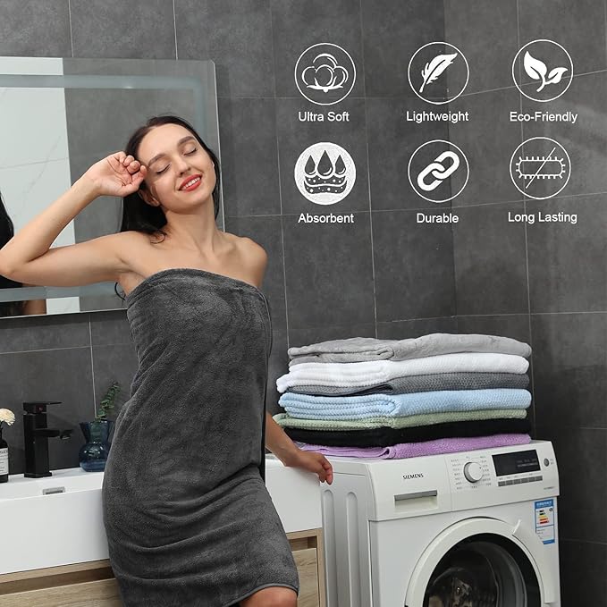 MINCHI 4 Piece Oversize Bath Towels Set, Ultra Soft Absorbent Bathroom Towel for Home and Hotel Shower Towel Oversized Bath Sheet, 35x70 Large Bath Towels 600 GSM, Dark Gray