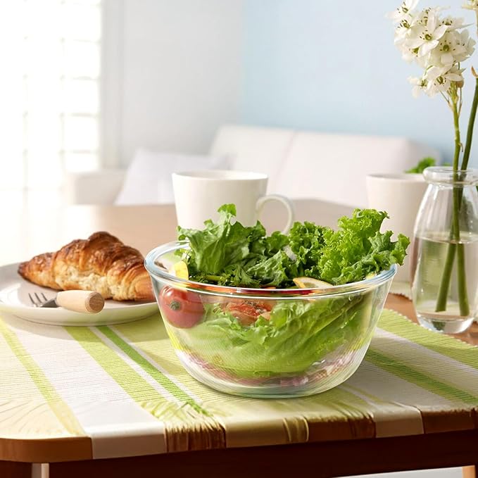 NUTRIUPS Glass Bowls Set Cereal Bowl Glass Salad Bowls Small Bowl for Kitchen (50oz-set of 2)