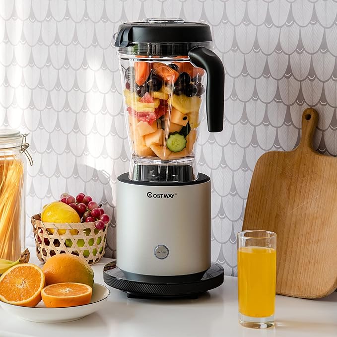COSTWAY Professional 64oz Countertop Blender, Smoothie Maker Built-in Self-Cleaning with 10 Speed Control & 8 Pre-Set Programs, Pitcher, Crushing Blender for Smoothies, Frozen Fruit, 1500W
