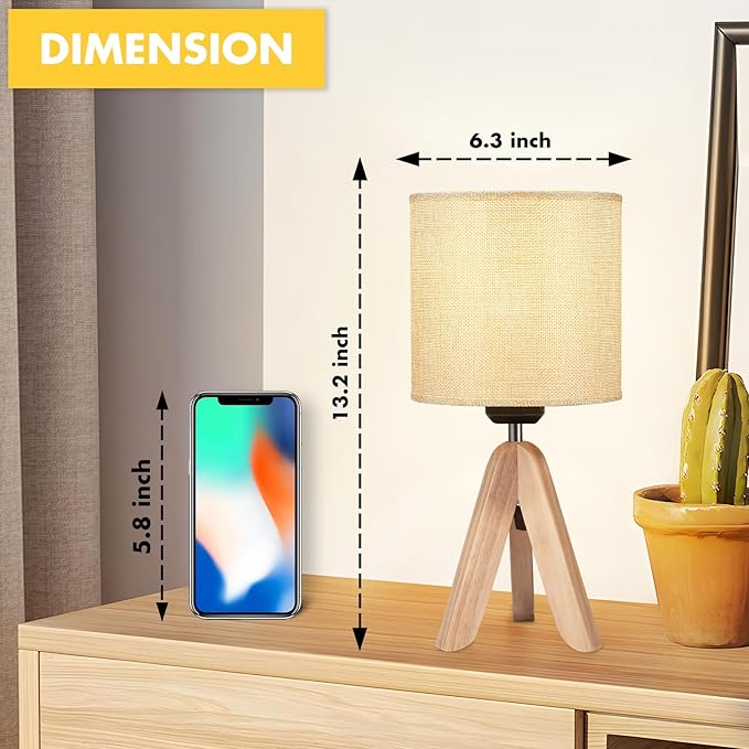Hamilyeah Lamps for Night Stands Set of 2, Bedside Lamps with Gold Fabric Shade, Modern Table Lamps for Living Room with On/Off Switch, Simple Desk Lamps for Bedroom
