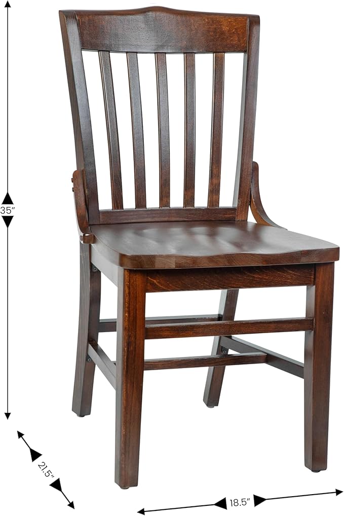 EMMA + OLIVER School House Back Walnut Wood Chair