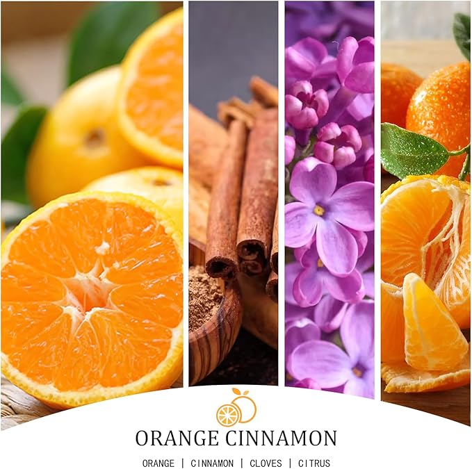 Orange Cinnamon Candle, Fall Scented Candles, Large 30oz Natural Soy Candles, 4-Wick 80 Hour Burn Time, Holiday Candle Gifts for Home Decor