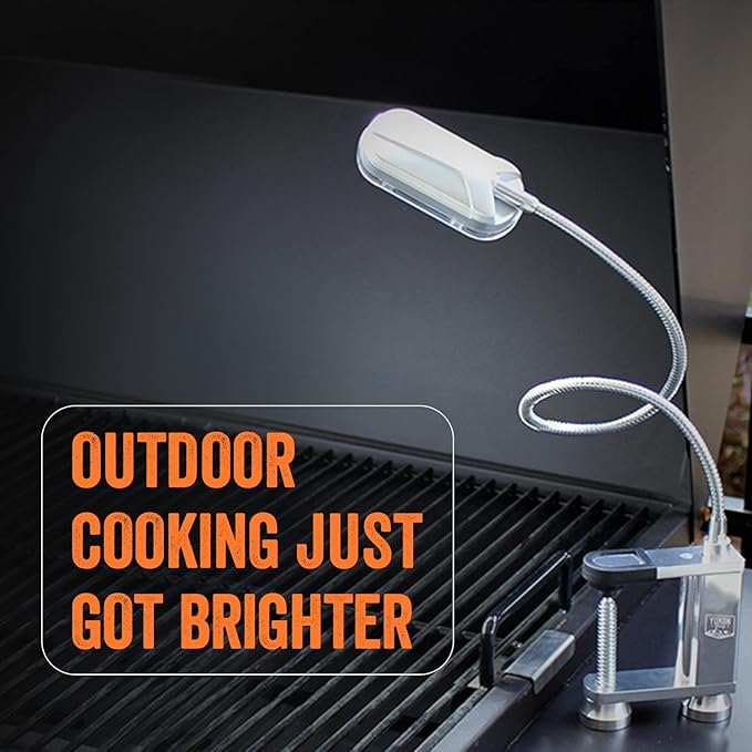 Yukon Glory™ Bright and Durable Magnetic LED Grill Light for Grilling and BBQ, Attaches Magnetically or with Built in Clamp, Long Flexible Gooseneck, Perfect for Blackstone Grills