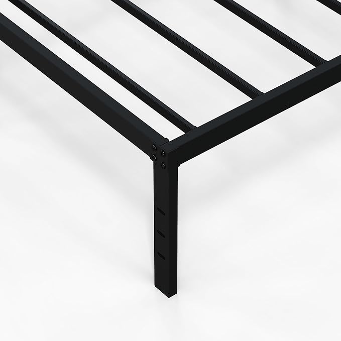 18 Inch Narrow Twin Bed Frames Heavy Duty No Box Spring Needed Metal Platform with Maximum Storage, Easy Assembly, Noise Free, Black