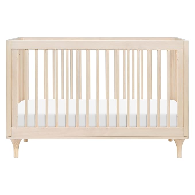 babyletto Lolly 3-in-1 Convertible Baby Crib - GREENGUARD Gold Certified Convertible Crib to Toddler Bed & Daybed - Wooden Baby Bed, 4 Adjustable Mattress Heights, Easy to Assemble - Washed Natural