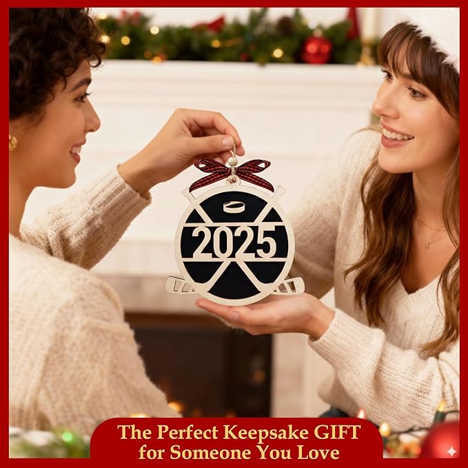 Ice Hockey Ornaments for Christmas Tree - Hockey Christmas Ornament, Hockey Decor for Sports Players - Holiday Ornaments Tree Decoration - Winter Sports Gifts Fans and Athletes