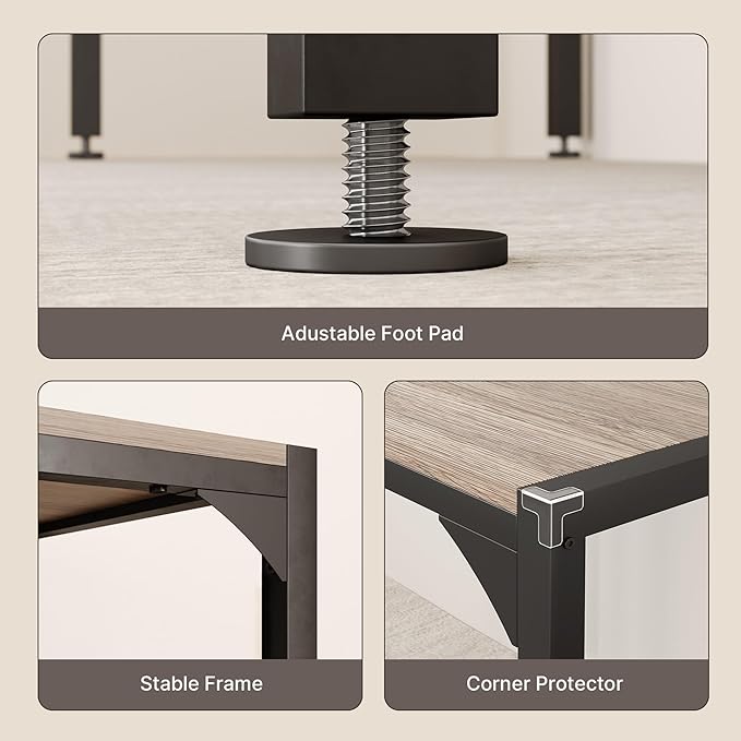 Gizoon Dining Table Set for 2, Kitchen Table Set for 2 with Steel Frame, Kitchen Table with 2 Benches for Small Space, Space Saving Design for Restaurant, Living Room, Grey