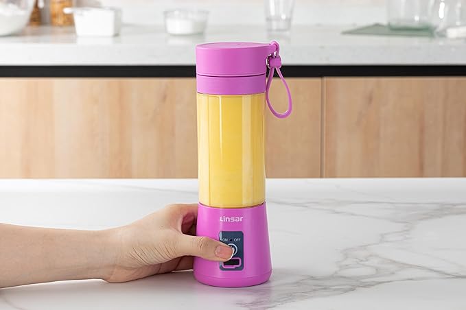 Purple Portable Blender for Shakes and Smoothies with Durable Stainless Steel Blades for Powerful Blending Performance, USB Rechargeable for Office, Gym, Kitchen and travel