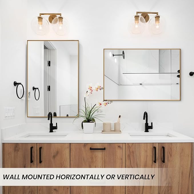 Wall Mirror 30" x 48" for Bathroom Modern Gold Deep Frame Mirror for Wall Decorative Horizontal or Vertical Wall Mounted Mirror for Bedroom Living Room Entryway Wall Decor
