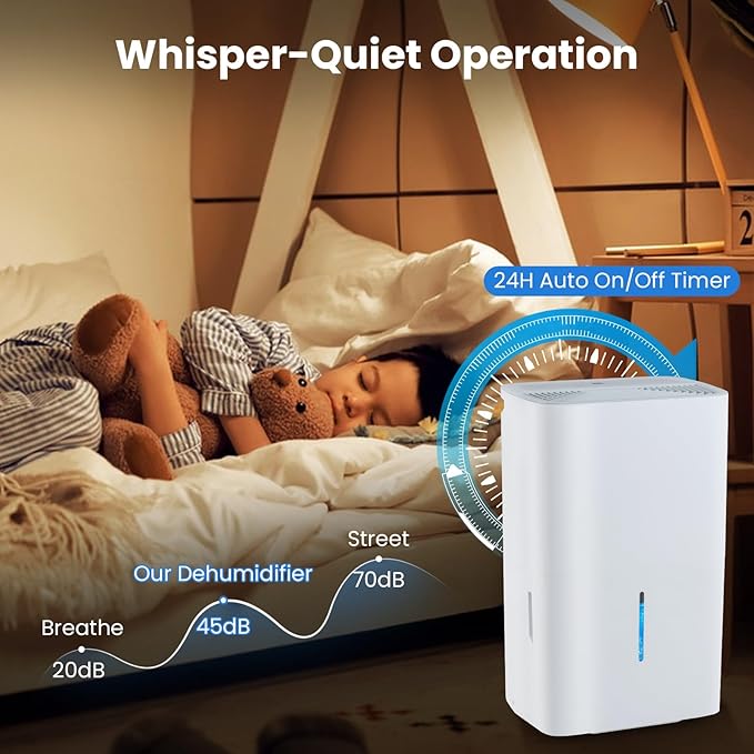 ARLIME 150 Pints Dehumidifier with Pump, 7000 Sq.Ft Energy Star Dehumidifier w/24H Timer, LED Display, Child Lock,2 Drain Hoses & Auto Defrost for Basement Garage Home Office (150 Pints)