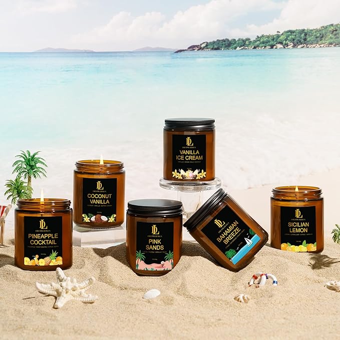 Vanilla Ice Cream Candles, 7oz Vanilla Ice Cream Scented Candle, Natural Soy Candles for Home Scented, Long Lasting with 50 Hour Burn Time, Gifts for Men Women