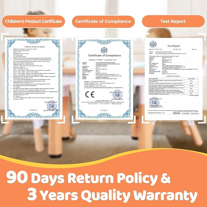 FUNLIO Adjustable Kids Chair (1pc), 3 Level Height Adjustable Toddler Chair for Ages 3-8, Sturdy Child Chairs with Maximum Bearing 220lbs, for Classrooms/Daycares/Homes, CPC & CE Approved - Natural