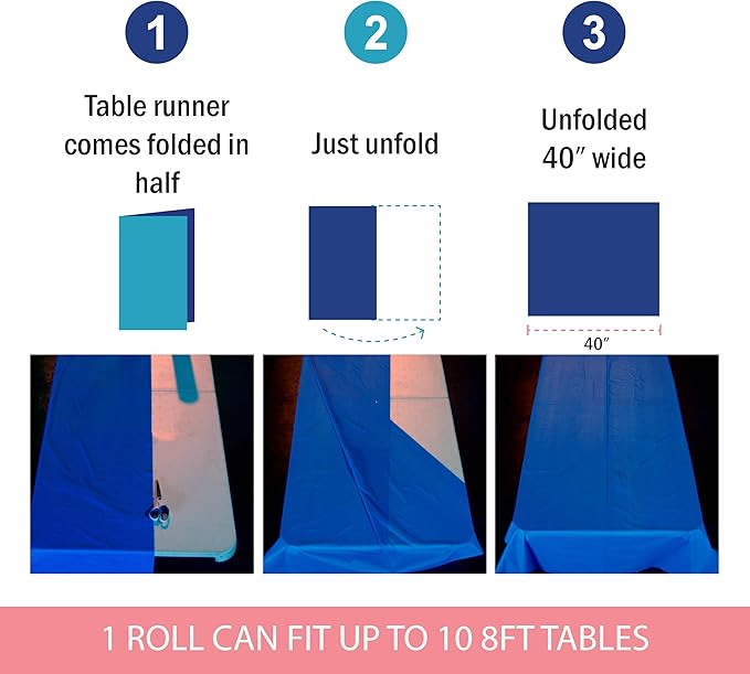 Craft And Party, Aqua Plastic Table Cover Roll - 40in X 100 feet Heavy Duty Plastic Banquet Table Cover Roll. (Aqua)
