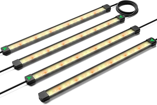 VIVOSUN Lumaray LED Grow Light Bars 16”(4-Bar), Full Spectrum Side Lighting with 60% Red Light up to 25% Yields for Grow Tents, Greenhouses, Magnet Reliability Upgraded, SGS Compatible