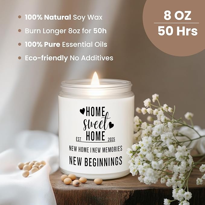 Housewarming Gifts New Home, Best Housewarming Gifts 2025, New Home Gift Ideas, House Warming for Women, Friends & Family, HomeSweetHome Scented Candle