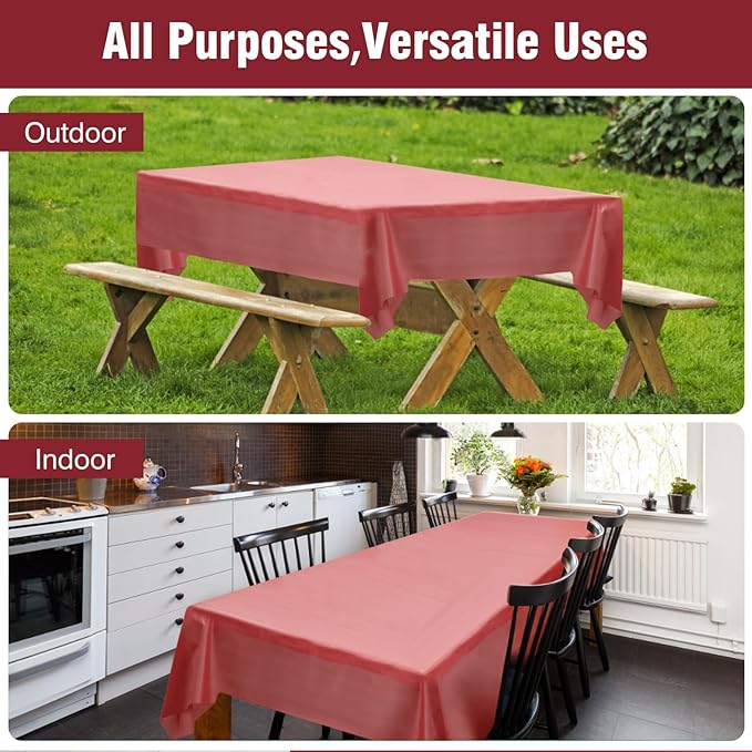 Craft And Party Coral Plastic Table Cover Roll, 40Inch X 300Feet Disposable Plastic Tablecloth, Banquet Rectangle Tablecover Roll