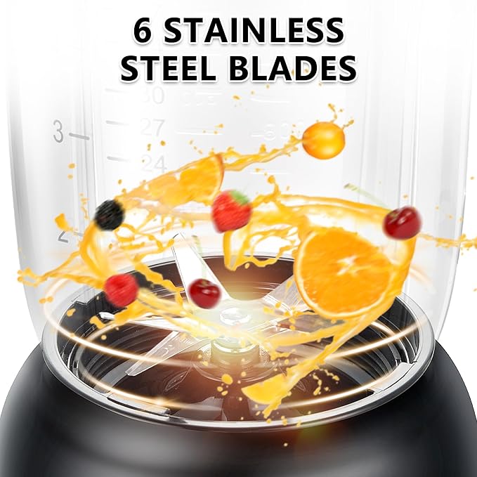 Bear Blender, 2025 New 700W Smoothie Countertop Blender with 40oz Cup for Shakes and Smoothies, 3-Speed for Crushing Ice, Puree and Frozen Fruit with Autonomous Clean