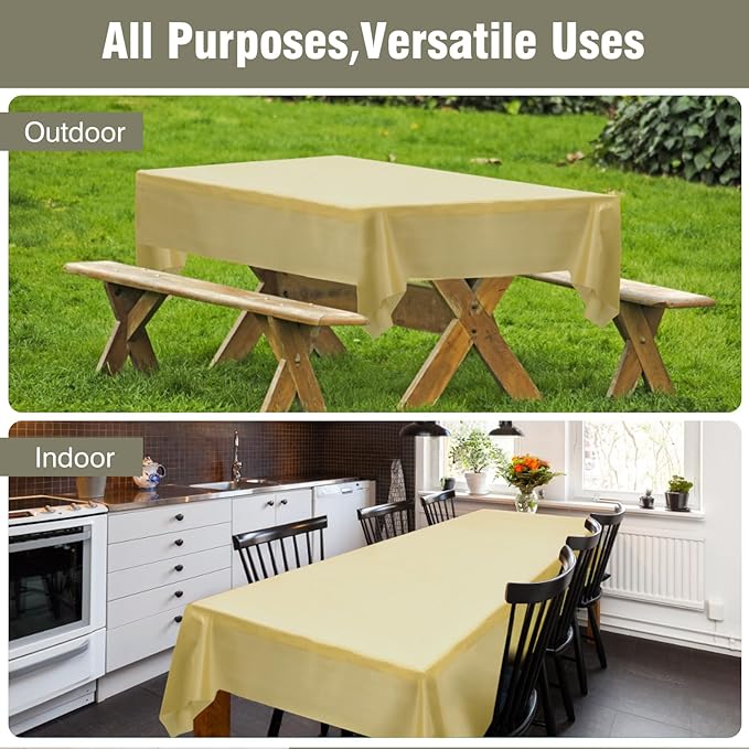 Craft And Party Gold Plastic Table Cover Roll, 40Inch X 300Feet Disposable Plastic Tablecloth, Banquet Rectangle Tablecover Roll
