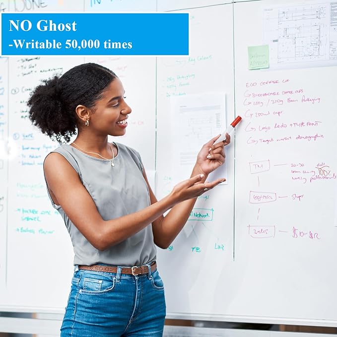 White Board Sticker Adhesive Backing, 16" x 24" Magnetic Dry Erase Board Contact Paper Stick on Wall, Whiteboard Sheet for Teacher Kids Classroom, Include Markers, Eraser with Magnet