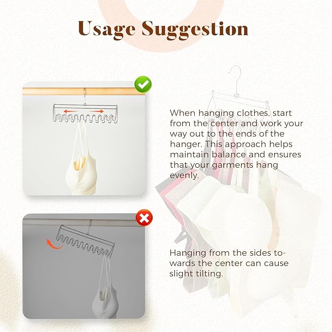 HOUSE DAY Closet Organizers and Storage, Tank Top Hangers, Rotatable Bra Organzier for Closet, Max 48 Storage Capacity Sport Bra Holder, Metal Space Saving Hanger 2 Pack - Dorm Room Essentials