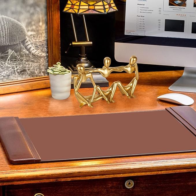 Thinker Statue Gold Decor Abstract Art Sculpture, Golden Resin Collectible Figurines for Home Living Room Office Shelf Decoration,Great Gifts Ideas (Conjoined Body-Gold)