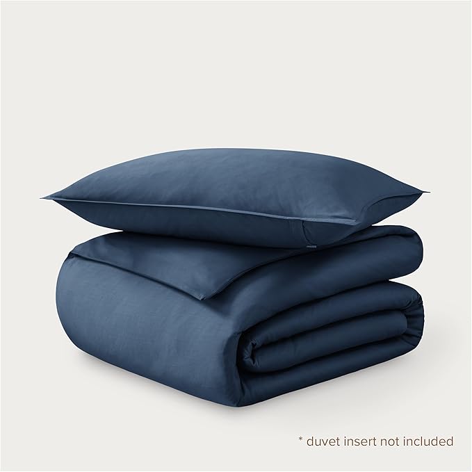 Bare Home 100% Organic Cotton Sateen Duvet Cover Set - Twin/Twin Extra Long Size - 400 Thread Count - Smooth Sateen Weave - Warm & Luxurious - Duvet Cover (Twin/Twin XL, Bering Sea)