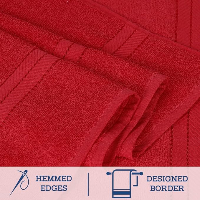 Casa Lino Bath Sheets Set Extra Large - 100% Cotton Extra Large Bath Towels - Highly Absorbent & Quick Dry Oversized Towels for Adults - 60" x 30" - Pack of 2 - (Red)