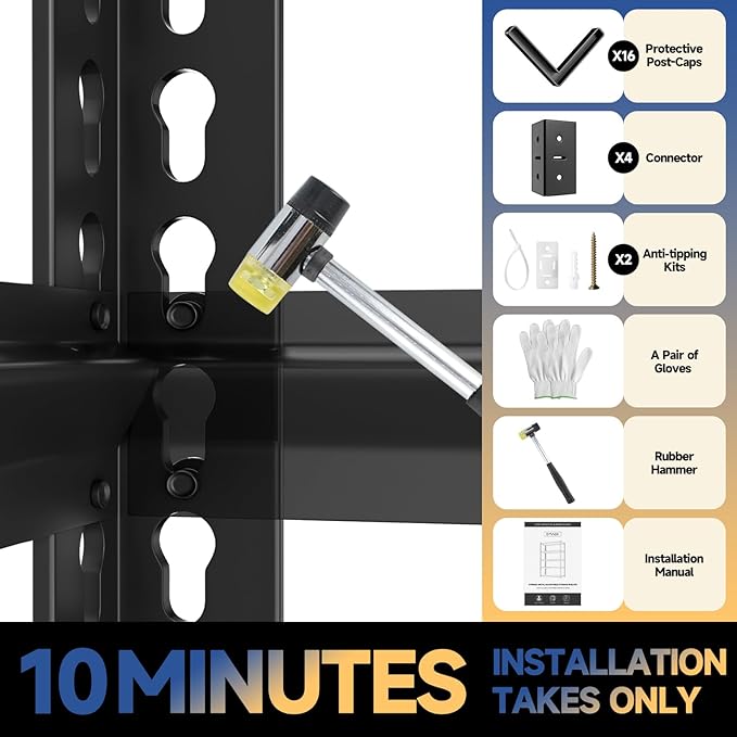 5-Tier 35" W X 18" D X 72" H Garage Shelving 2500LBS Heavy Duty Shelving Adjustable Garage Storage Shelves Metal Shelving Unit Storage Shelf Industrial Basement Storage Racks Utility Shelf